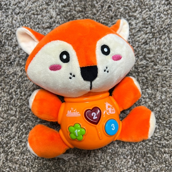 Musical Orange Fox Plush Toy - Picture 2 of 2